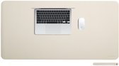 imoshion Bureau onderlegger 120 x 60 cm - Hoogwaardig Kunstleer - Bureau Accessoires - Bureau Organizer - Antislip Muismat XXL - Inclusief draagriem - Beige