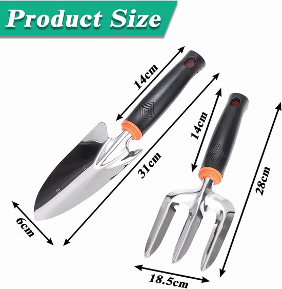 Inovra Plus - Tuin Hand Schepjes Set van 2 Stuks met Ergonomisch Rubberen Handvat van Inovra — afbeelding 5