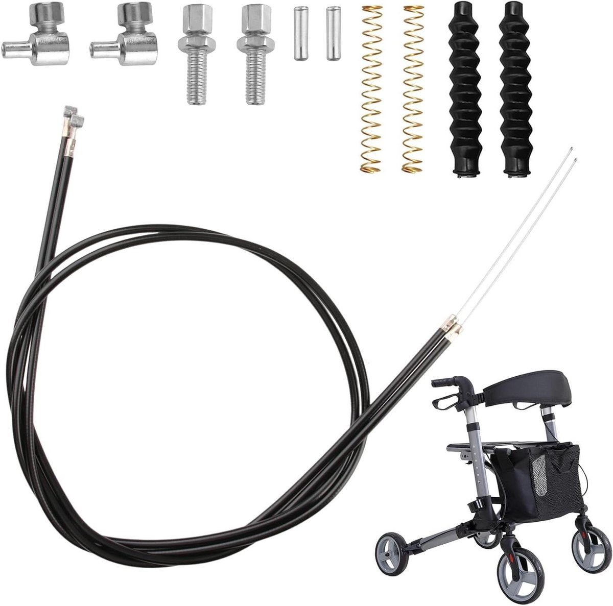 Allecto Plus - Universeel compatibele 14-delige set reserveonderdelen voor looprek remkabel aandrijfrol - Hoogwaardige kwaliteit