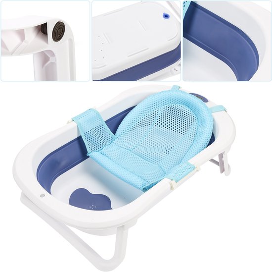Babybadje - Peuterbadje - Opvouwbaar - Inc. baby bad kussen - 80cm lang - Blauw - PP&TPE - 0 tot 3 jaar — afbeelding 2