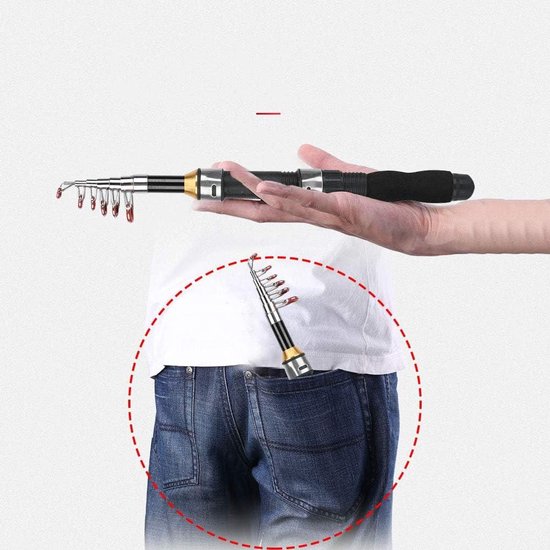Allecto Plus - Draagbare Telescopische Hengel voor Zee- en Zoetwater Vissen met Mini Formaat - Reizen - Hengel voor Forel en Baarsvangst — afbeelding 4