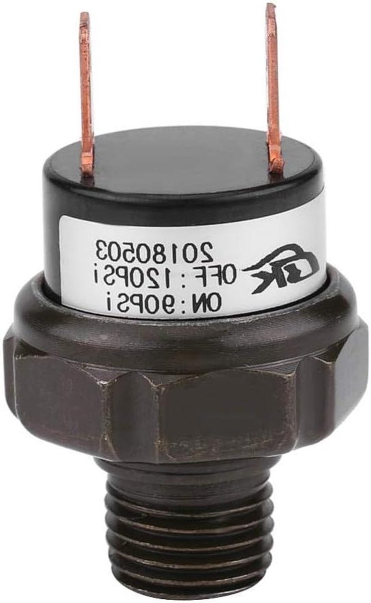 Allecto Plus - Universele drukschakelaar voor auto luchtpomp 12V met 90-120 psi en 120-150 psi - Automatisch - 125-200 psi (optioneel)