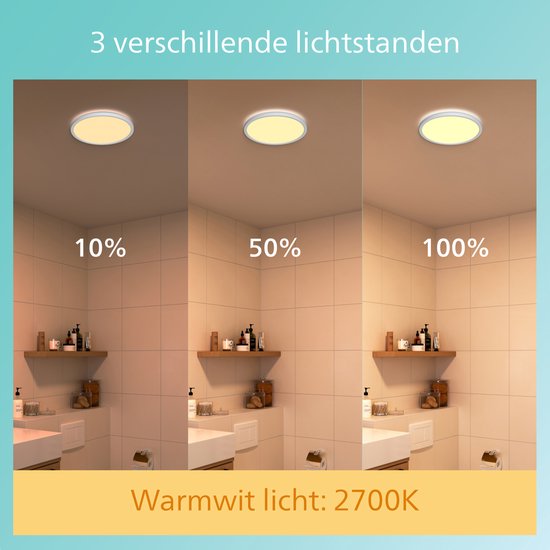 Philips badkamerlamp Superslim sceneswitch 1x18W zwart 2700K