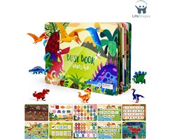 LifeStages - Montessori Activiteitenboek - Montessori-Speelgoed - Doe-Het-Zelf-Activiteitenboek Voor Peuters 2-6 Jaar - Dinosaurus-Speelgoed Voor Kinderen - Kinderdagverblijf Educatief Autisme - Geschenken Sensorisch Speelgoed