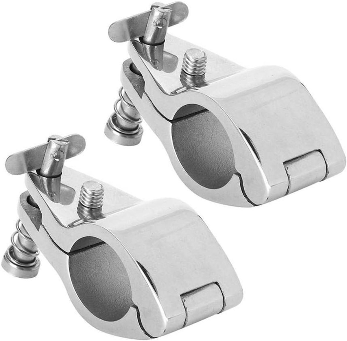 Allecto Plus - Bimini railscharnier 2 stuks voor Stalen boot - Mariene hardware fittingen - Tip stijl (22mm) - Duurzame scharnierende bovenkaakglijbaan - Boot accessoires.