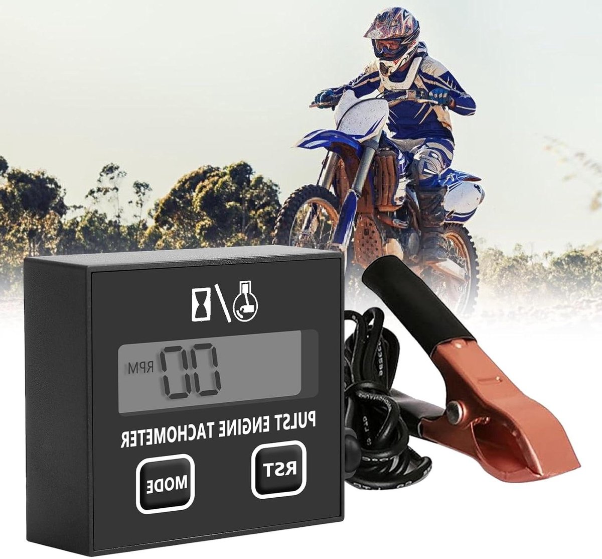 Allecto Plus - Digitale toerenteller voor motorfiets en grasmaaier met urenteller