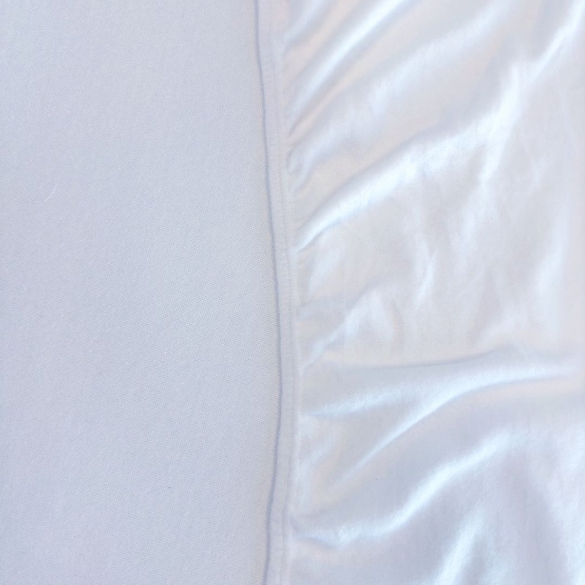 Kayori Tara Molton Topper Hoeslaken Jersey Stretch - 140-160x200-220cm - Matrasbeschermer - Biologisch Katoen - Wit