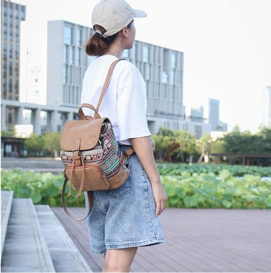 Vintage leren rugzak/ vintage back pack