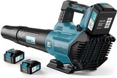 Accu Universele Blazer -2x Accu (4.0Ah)en lader - Blaassnelheid: 250 km/h - 2-delige buis - Accu Bladblazer Incl-150000RPM