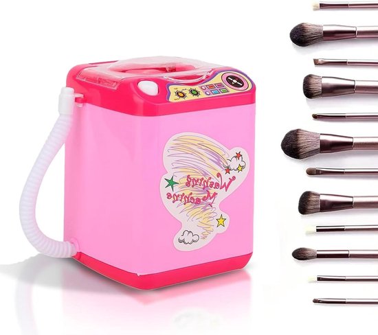 Foto: Mini draagbare simulatie wasmachine voor make up borstels snelle reiniging sneldrogende wasmachine met uitdroging functie