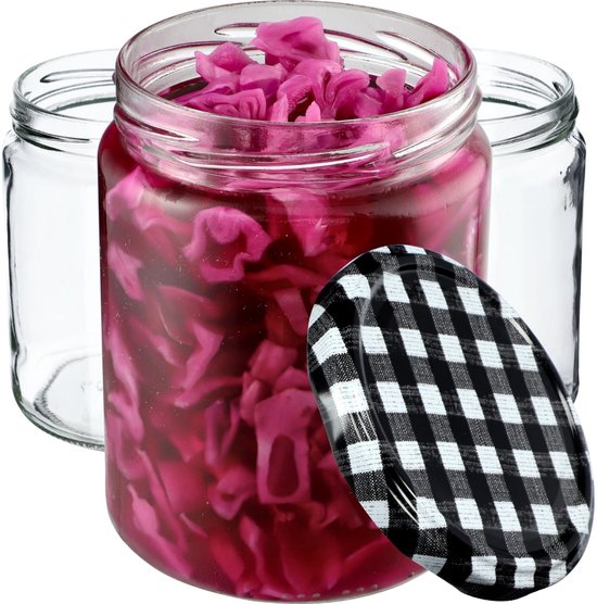 Set van 24x stuks glazen weckpotten-inmaakpotten met schroefdop 720 ml - jampotjes met draaideksel - voorraadpotten met draaidop - online kopen? | Korting tot 32