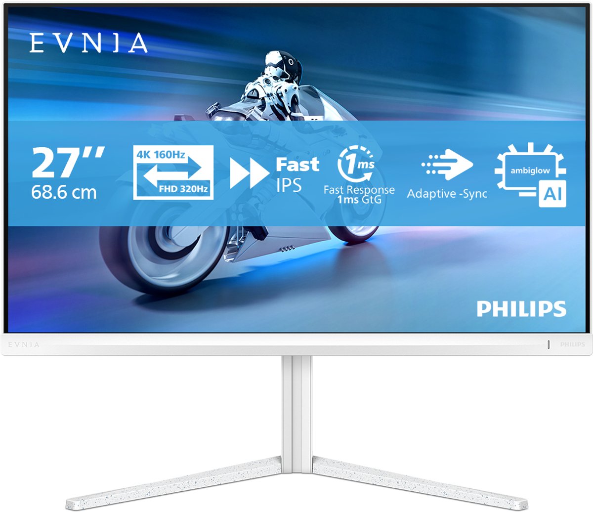 Philips Evnia 27M2N5901A - 4K Next Gen Dual-Mode Gaming Monitor - AI Ambiglow - 160hz - 320hz - USB-C 65w - 27 inch - Philips - €311,00