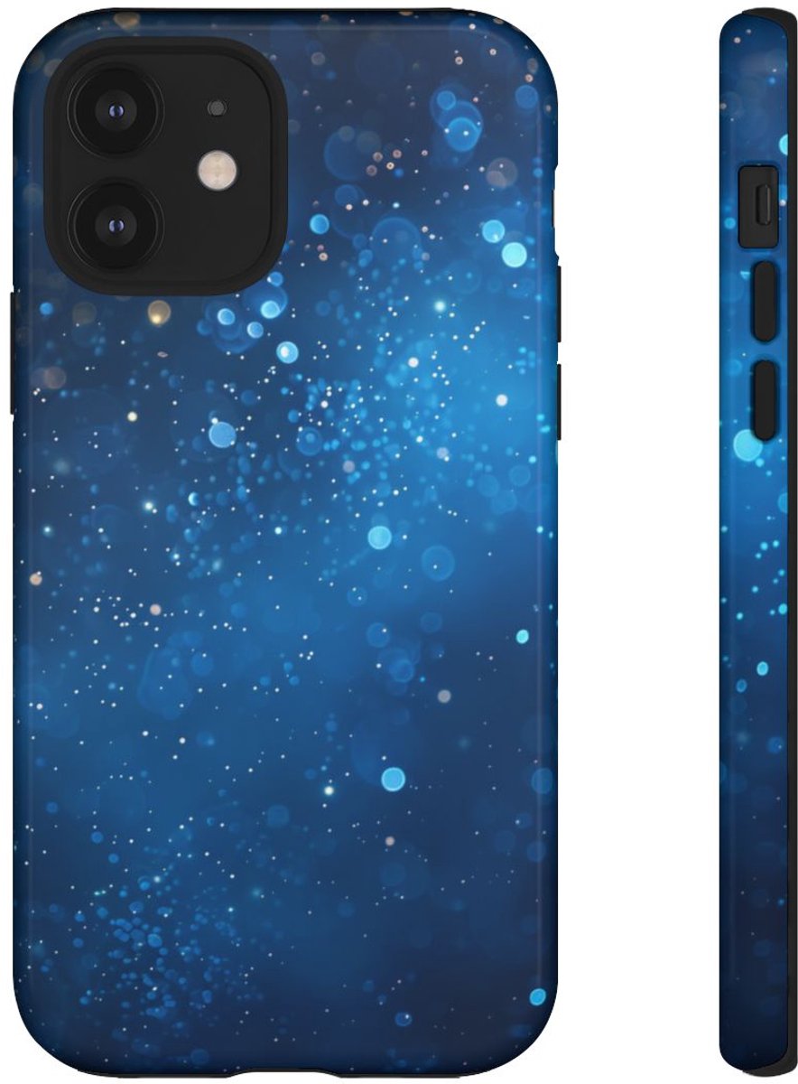 Diepblauwe Sprankelende Lichten – Telefoonhoesje Geschikt voor iPhone 12