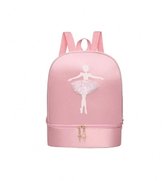 Sac à dos de Danse, de ballet ou de fitness avec espace spécial pour chaussons de ballet/baskets, 33 x 27 x 18 cm, rose