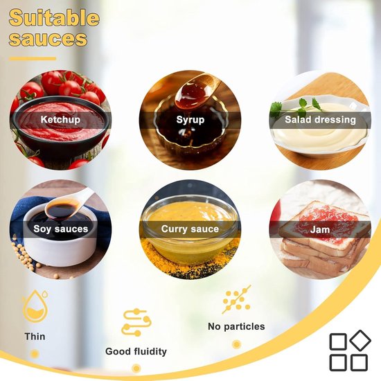Stainless Steel Condiment Dispenser with PP Plastic Pump, Sauce Dispenser for Ketchup Mayonnaise Steak Sauce Dessert Syrup Vinegar Oil Soy Sauce (1L with bottom) van Merkloos	 — afbeelding 4