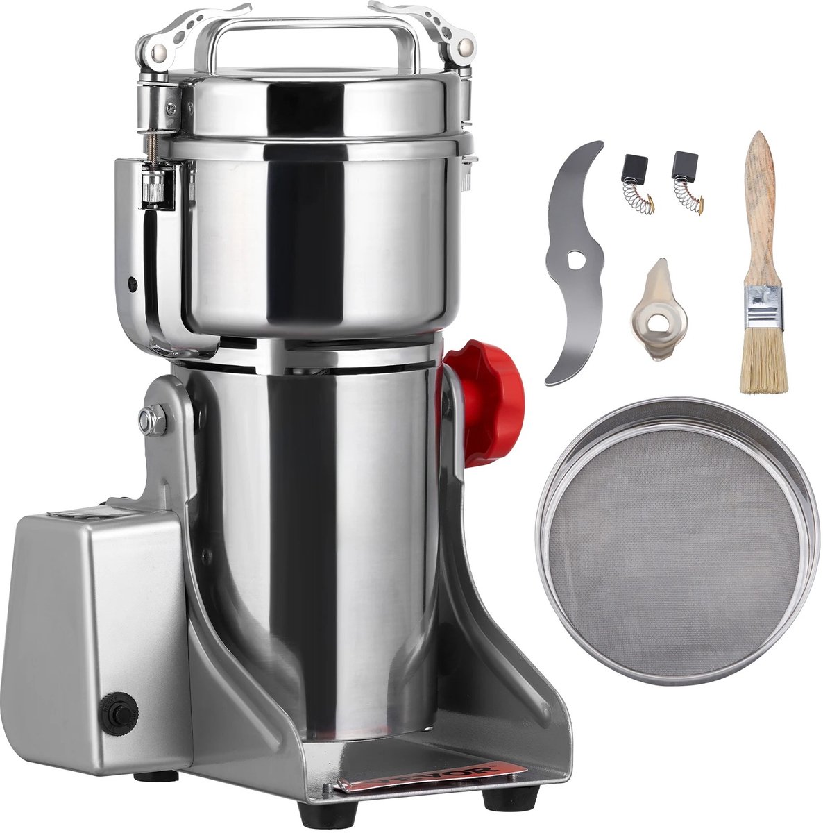 Graanmolen - Kruidenmolen - Elektrische Molen - Koffiemolen - Maïsmolen - Specerijenmolen - Droogmolen - Swing Grinder - 2500g - 3600W - Voor Granen - Kruiden - Koffie - Soja - Tarwe - RVS - Industrieel - Voor Thuisgebruik en Commercieel