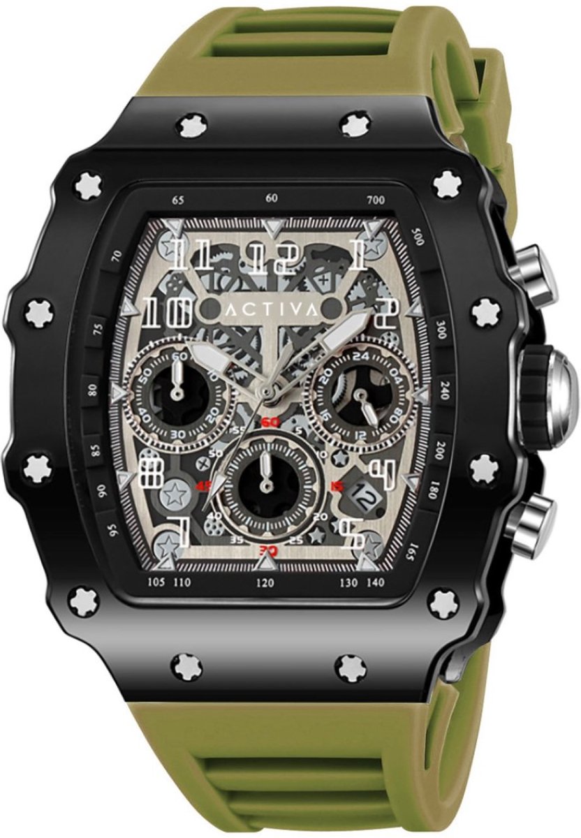 Activa x Invicta ESSENTIALS ACW2305-011 Heren Horloge - Waterdicht - Analoog - Quartz Uurwerk - Plastic met grijze Wijzerplaat - 44mm