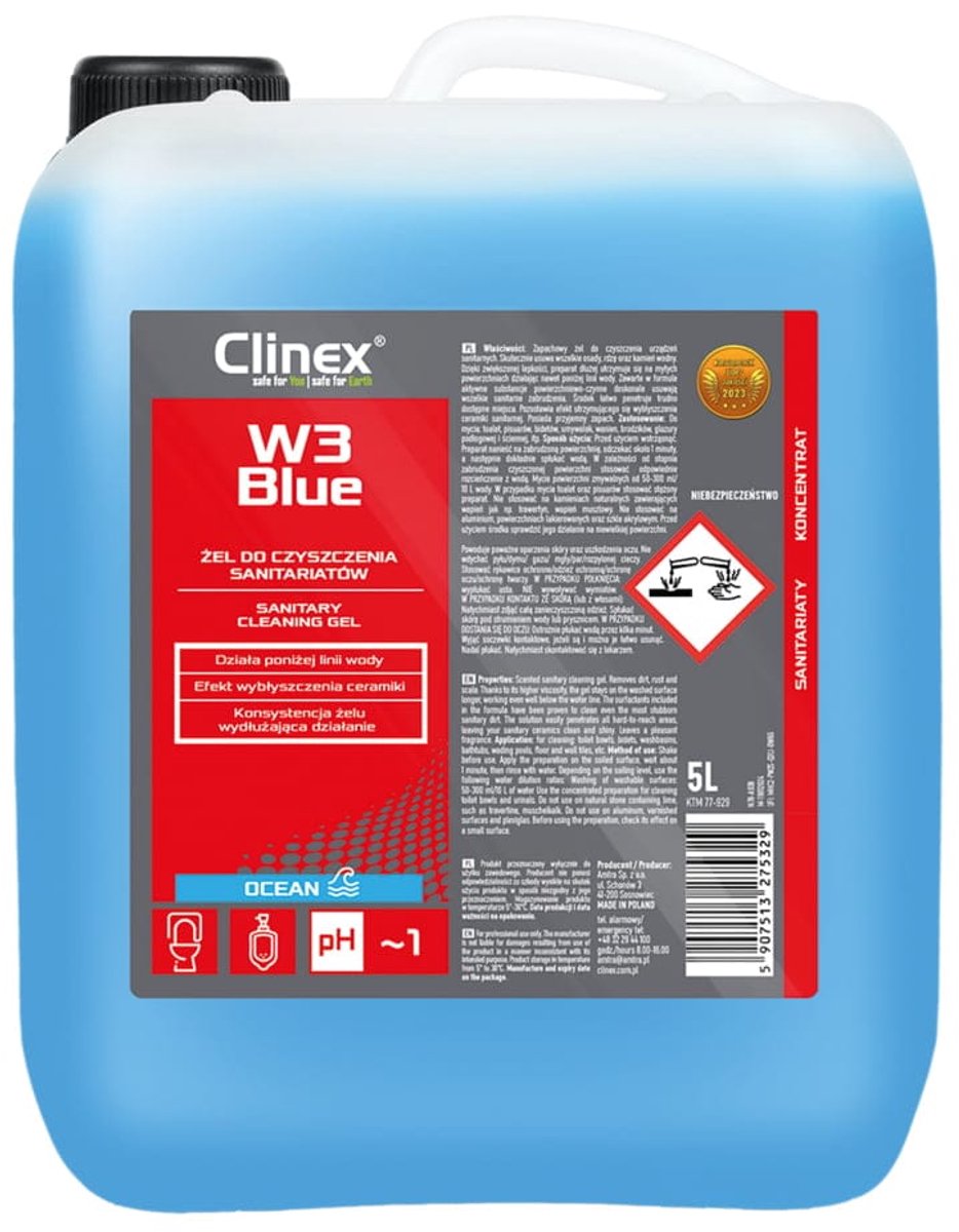 Clinex W3 Blue Sanitair Ontkalker Gel 5 liter