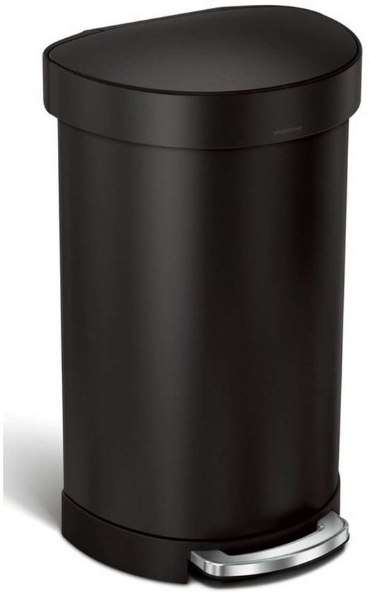 Simplehuman - Prullenbak Liner Pocket Half Rond 45 liter - Zwart - Roestvast Staal