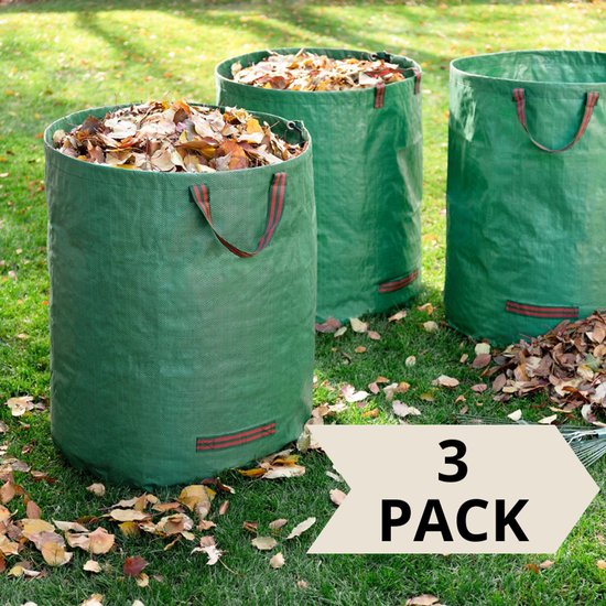 ESTARK® Tuinafvalzak - 3 Stuks 300L - 80x70cm - Opvouwbaar - Groen - Bladerenzak - Afvalzak - Tuin - Tuinieren - Tuinafval Zak - Snoeisel - Gras Bladerzen zak - Groenzak 3 STUKS van ESTARK — afbeelding 5