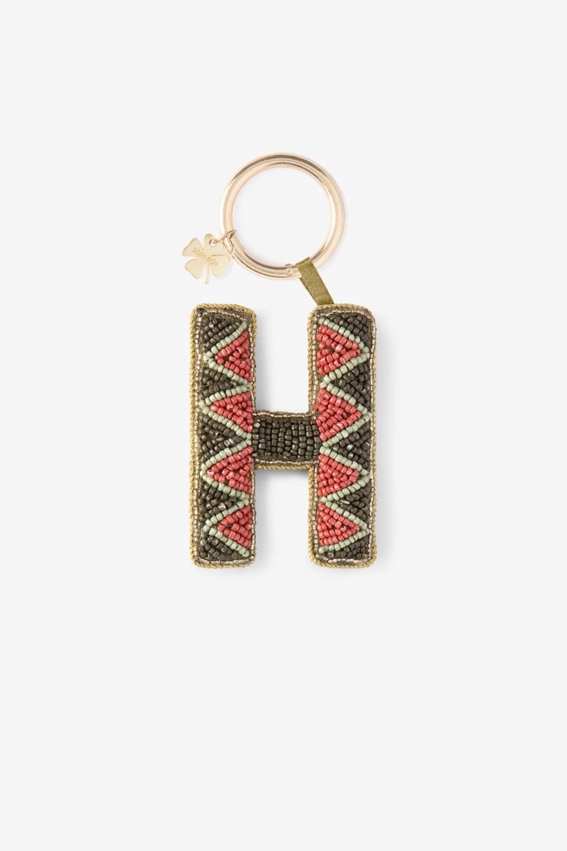 Sissy-Boy - Donkergroene bag charm letter H