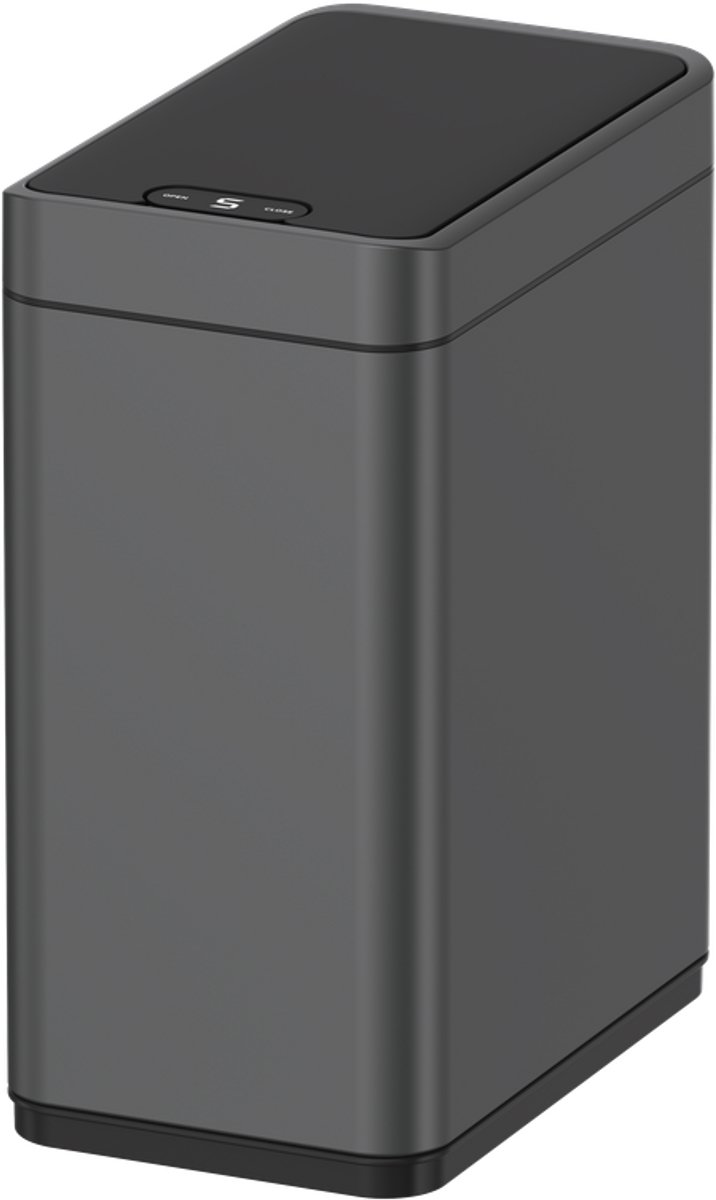 Prullenbak met Sensor - 8L - Bewegingssensor - Stil Sluitende Deksel - Uitneembare Binnenemmer - Automatische Afvalemmer - Grijs / Gunmetal