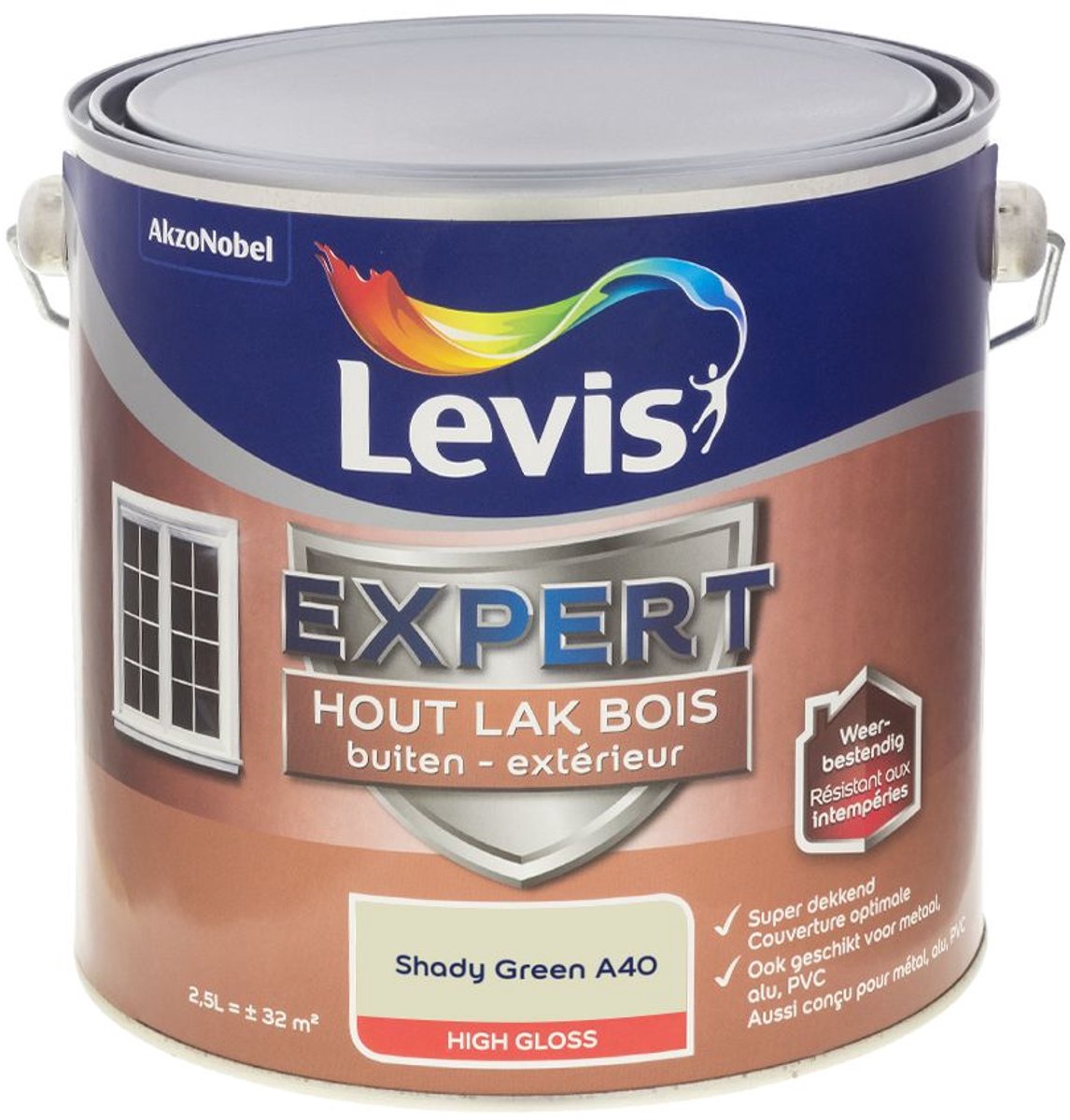 Levis - Expert Hout Lak Buiten High Gloss Mix - Shady Green A40 - 2,5 L