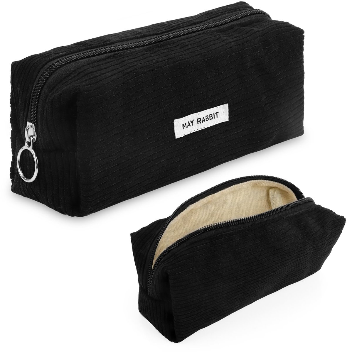 Corduroy Pennenetui - Stijlvolle Organizer voor School & Kantoor - Zwart