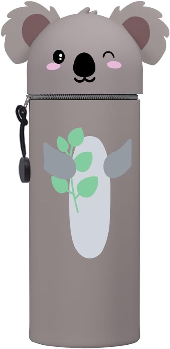 2-in-1 Siliconen Etui & Pennenhouder - Zacht Dieren Design - Voor School & Kantoor - Koala