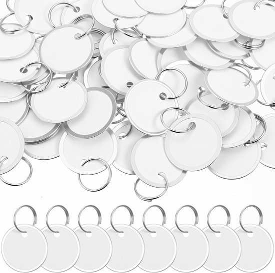 PEARL Sleutellabels: 96 sleutellabels met sleutelringen, om te beschrijven, 8 kleuren (sleutelopschrift, sleutelhanger om te beschrijven, belettering hanger
