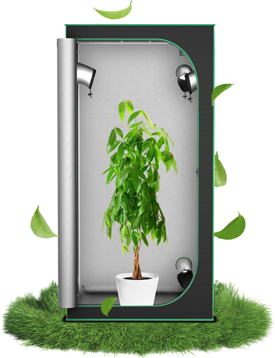 NAIZY Kweektent 100x100x200 cm Kweektent met reflecterende Mylar Lichtdichte waterdichte kweektent Kweekkas voor planten Kweekruimte Thuis kweken