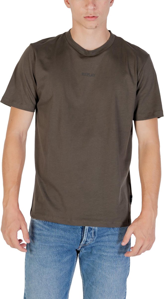 Printed Short Sleeve Round Neck T-Shirt - Green Shirts