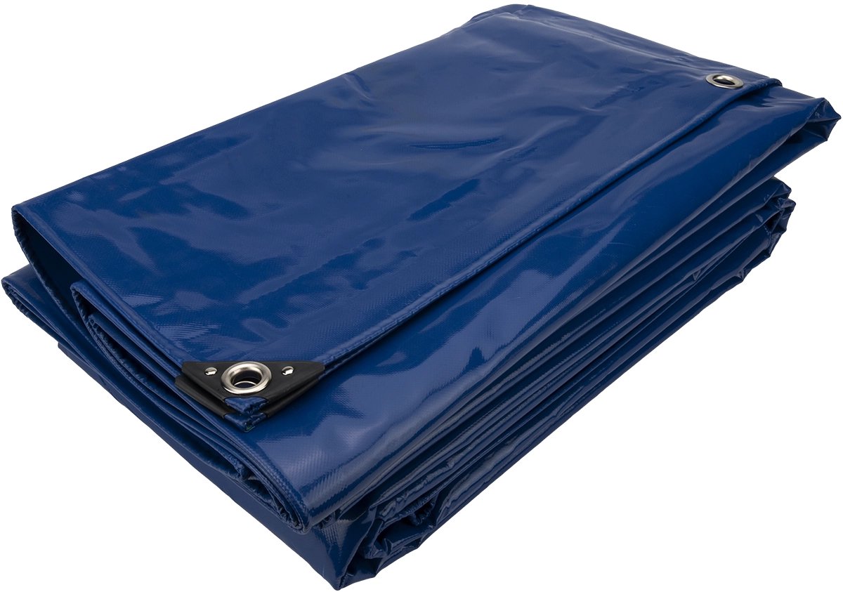 Blauw PVC Afdekzeil 4x6 m (650gr/m2) - Stevig Bisonyl Dekzeil - Waterdicht Dekkleed voor Bescherming