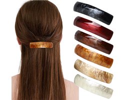 Haarclip - 6 Stuks - Haarspeld - Gebogen Platte Clips - Haarklemmen Dames - Haarclips Premium - Haaraccessoires - Geschikt Voor Dik en Dun Haar - Comfortabele - Platte klauwclip voor vrouwen(Set A)