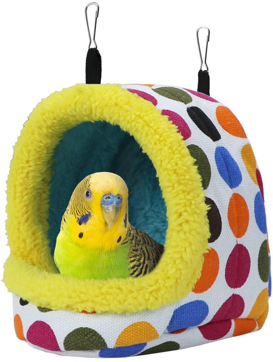 Vogel Hanging Bed Winter Warm Papegaaij Nest-Bed-Unieke Huisdieren Grot-Hanging Bed Speelgoed-geschikt voor monnik Papegaaij-kleine Papegaaij-tijger Skin Papegaaij-Cocktail Papegaaij-kooi Accessoires (M)