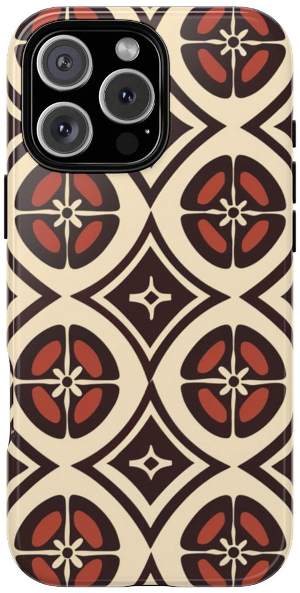 Geometrisch Bruin-Beige Patroon – Telefoonhoesje Geschikt voor iPhone 16 Pro Max