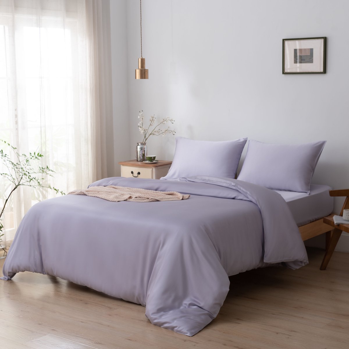 Bamboe dekbedovertrek Lavender Mist lila 200x200 cm – zacht, ademend & duurzaam | Boomba Bamboo®