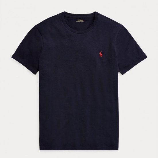 Donkerblauw Polo Ralph Lauren T-shirt met rode logoborduring.