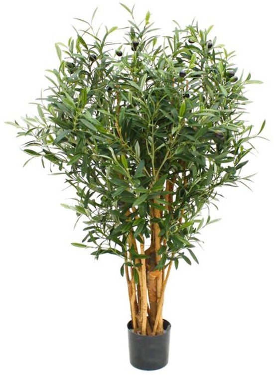 Olijfboom artificiel 120cm | Plante artificielle d'olive | Faux Olijfboom | Plante artificielle pour l'intérieur | Faux Olijfboom Deluxe