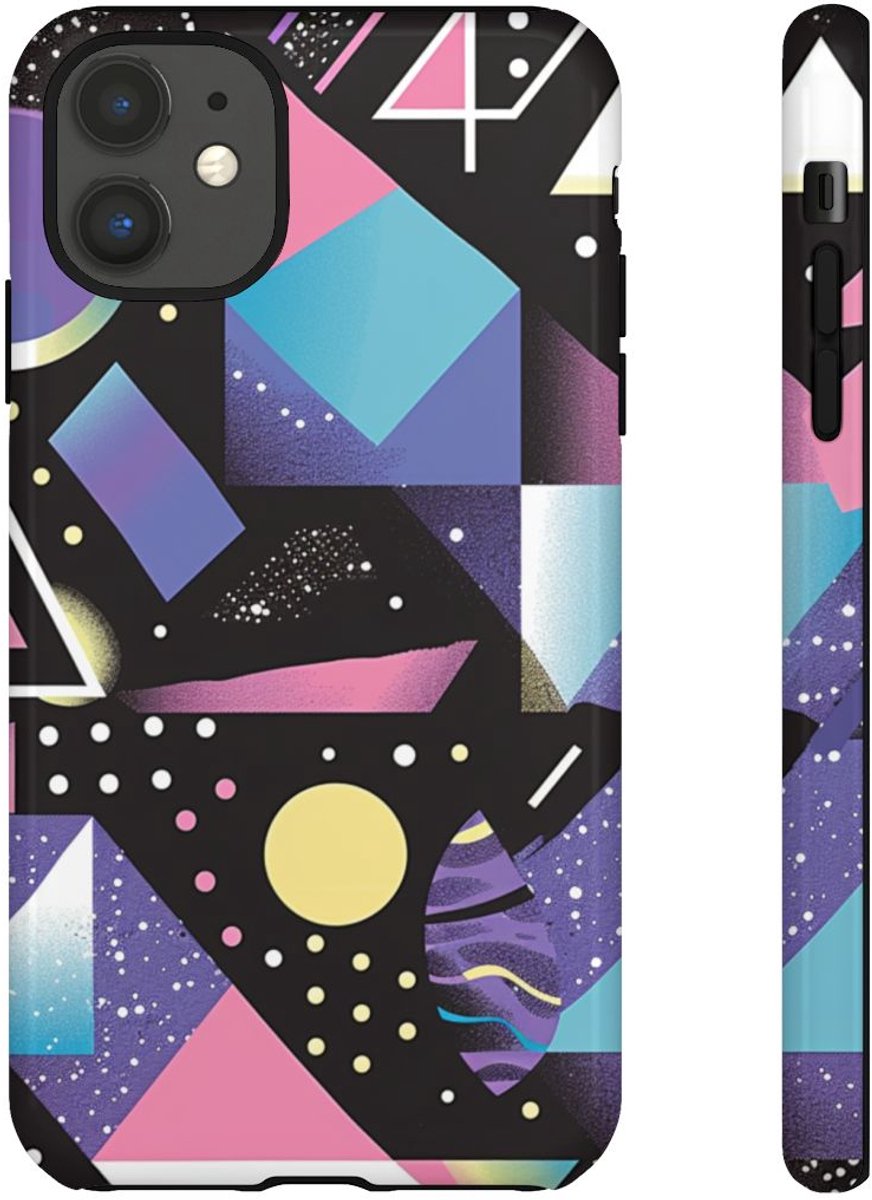 Geometrisch Vaporwave Abstract Patroon – Telefoonhoesje Geschikt voor iPhone 11
