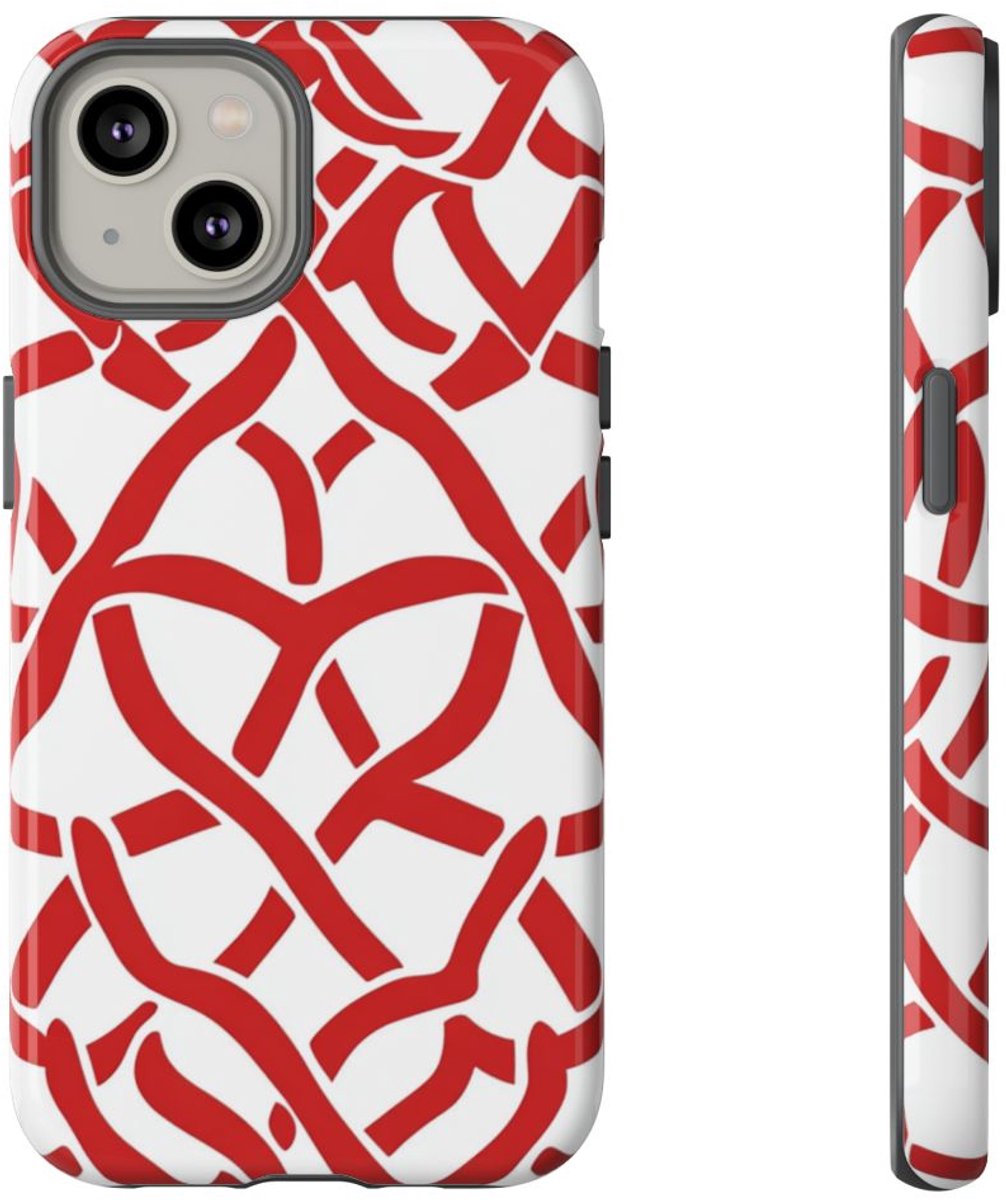 Rood Keltisch Knoopmotief – Telefoonhoesje Geschikt voor iPhone 14