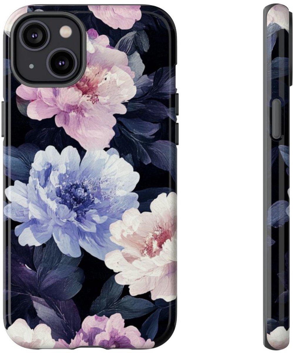 Zacht Pastel Bloemenpatroon – Telefoonhoesje Geschikt voor iPhone 14 Plus