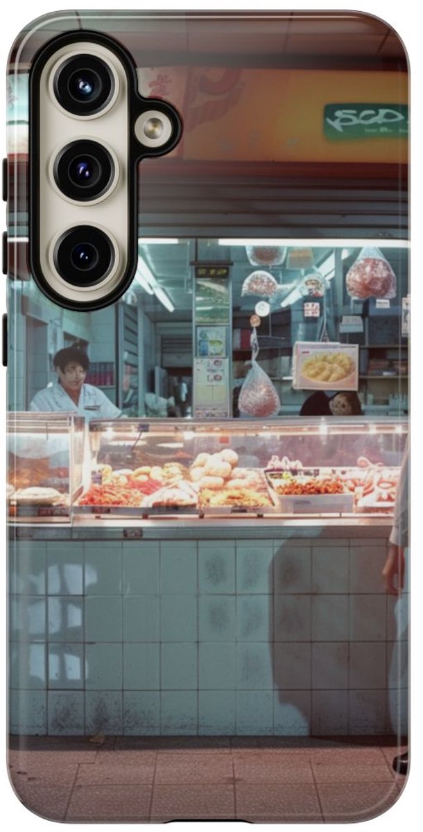 Straatvoedselkraam Tafereel – Telefoonhoesje Geschikt voor Samsung Galaxy S24 Plus