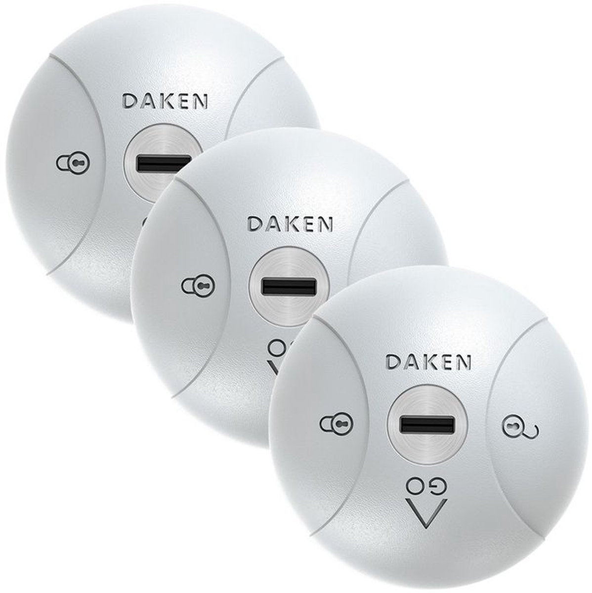Daken - Bestelwagen slot - 3-Pack Saturn GO - Gelijksluitend - Grijs
