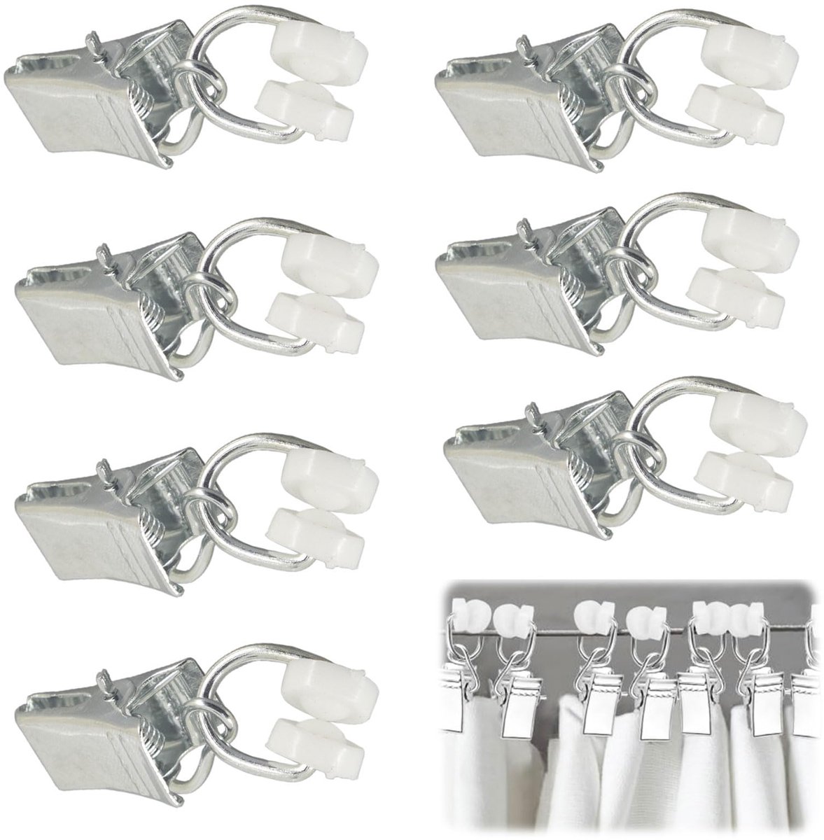 100 Stuks Gordijnclips - Multifunctionele Klemmen voor Raamdecoratie, Knutselen & Kamerverdelers - Wit