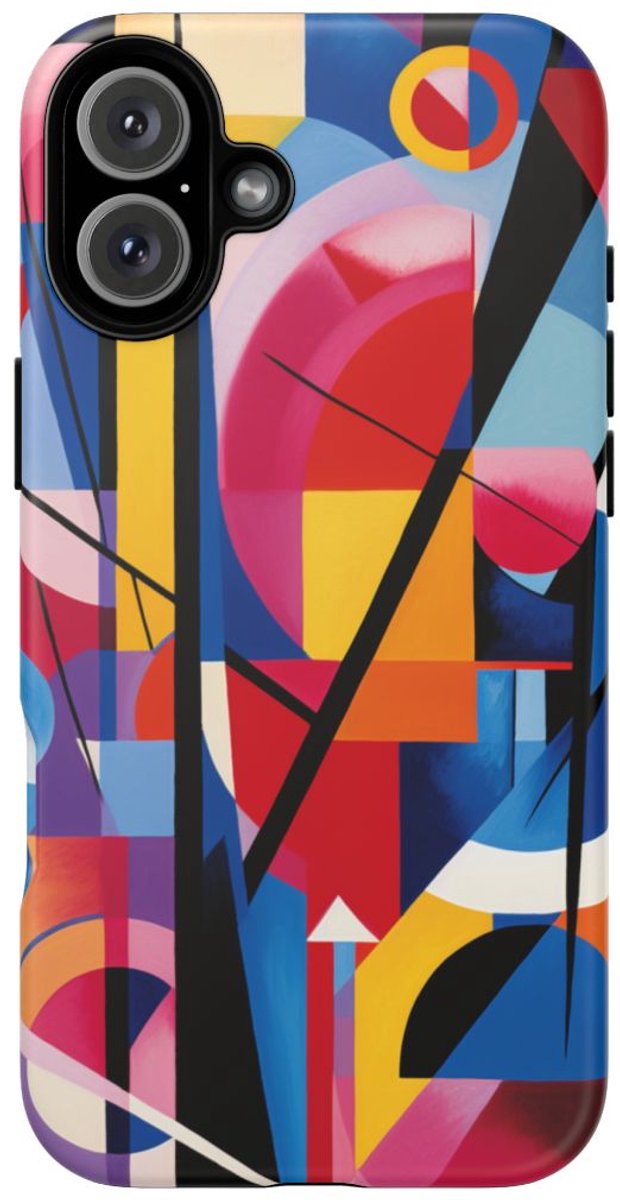 Abstracte Geometrische Kleurencompositie – Telefoonhoesje Geschikt voor iPhone 16 Plus