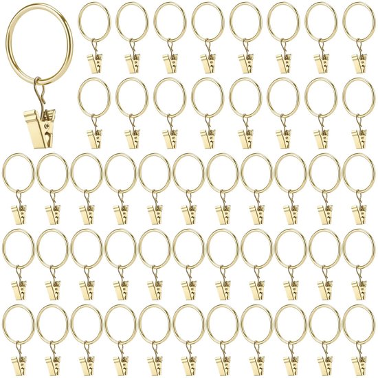 50 stuks metalen gordijnringen met clips, 30mm gordijnringen met