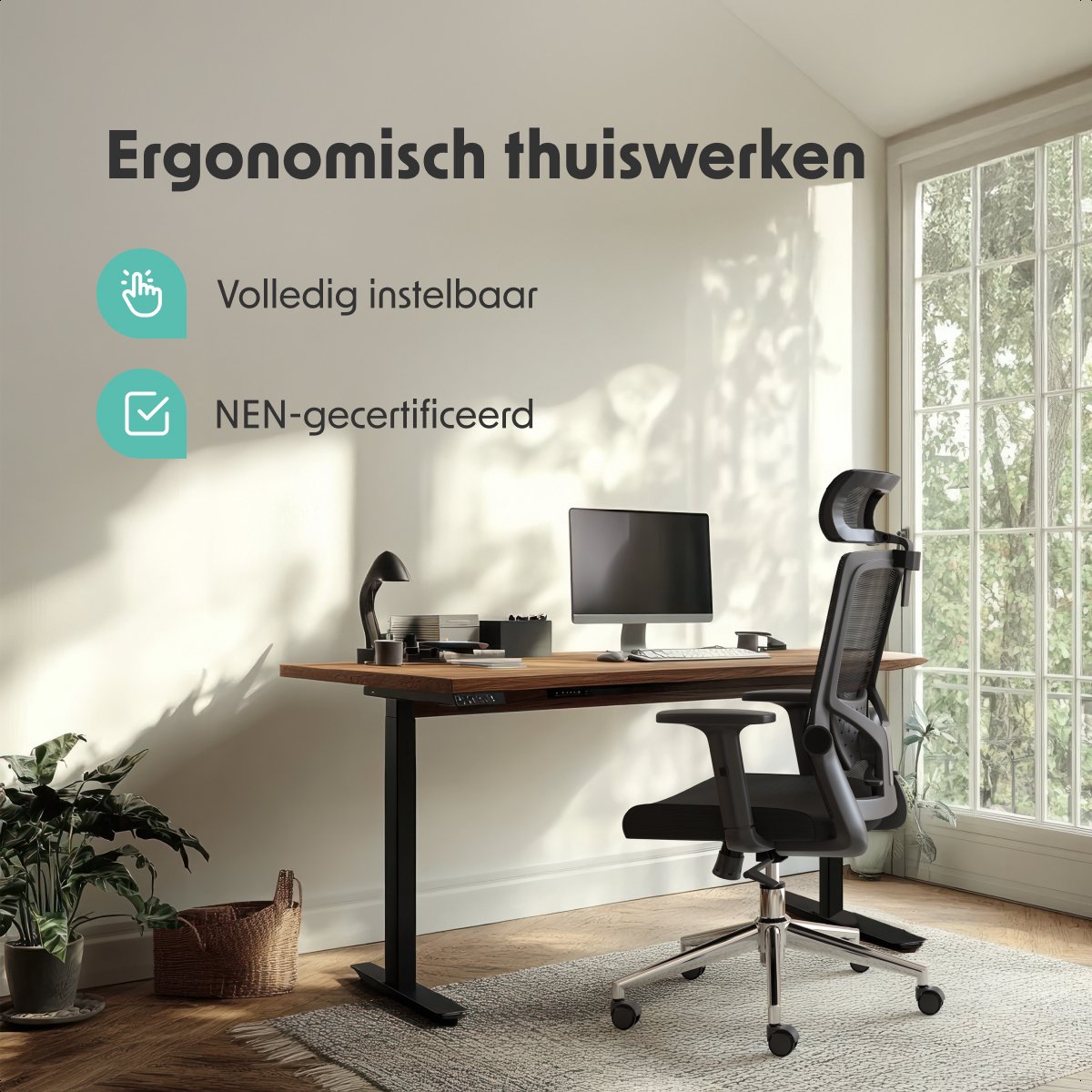 LifeGoods Ergonomische Bureaustoel met Hoofdsteun - afbeelding 2