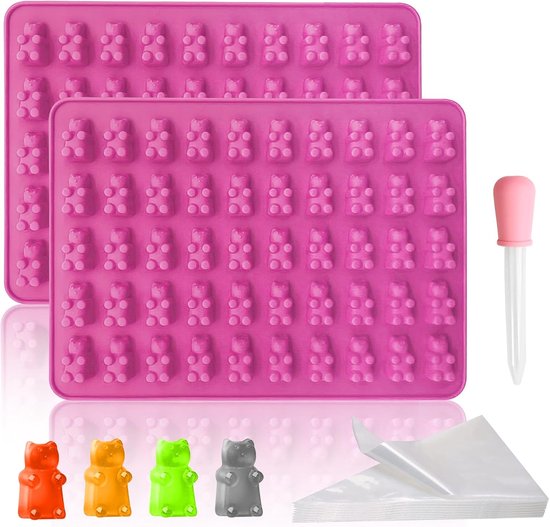 TPBSITNS 3 stuks gummibeertjes, snoepvormen, siliconen met 2