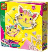 SES Creative - Hobby Pink - Borduren - Katten - Knutselen Meisjes - 4 kleuren - Vanaf 6 jaar